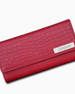 Personalized Croco Design Clutch With Name & Message Card
