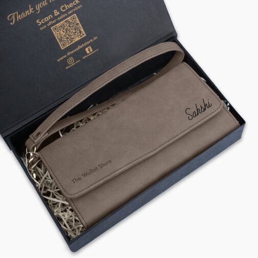Personalized Suede Leather Clutch For Women