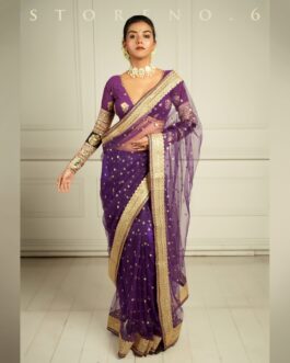 THE QUEEN’S PASSION PLUM SAREE READY-TO-WEAR