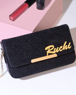 Personalized Glitter Sling Bag With Name